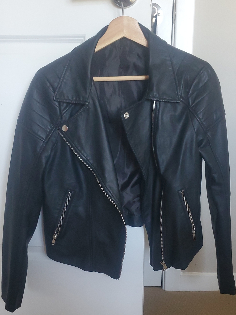 Windsor Black Faux Leather Moto Jacket
